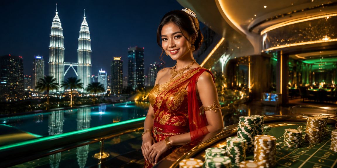 Paparan proses deposit MYR di mc12 dengan latar bandar Kuala Lumpur pada waktu malam