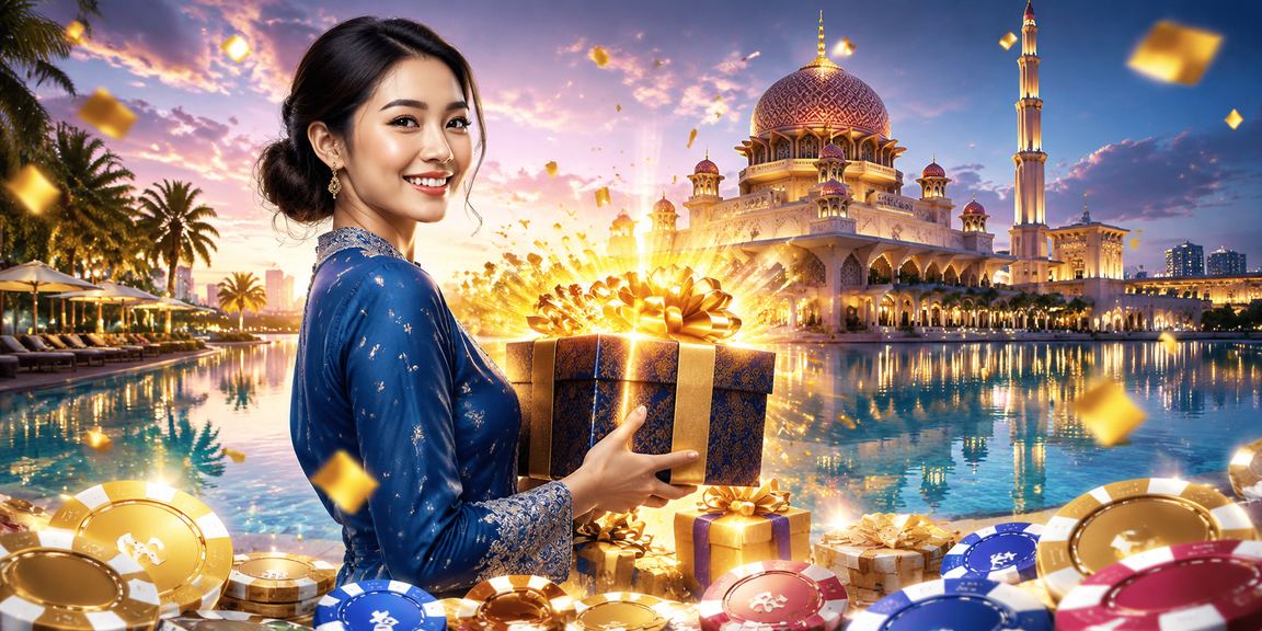 Antara muka aplikasi kasino mc12 dengan latar Putrajaya, dipaparkan pada skrin telefon pintar